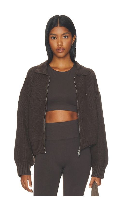 Collared Bomber Jacket in Brown. - size L (also in M, S, XL, XS) - Adanola - Modalova