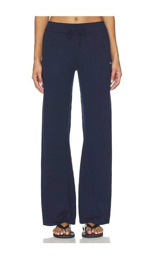 Knit Straight Leg Trousers in Navy. - size L (also in M, S, XS) - Adanola - Modalova