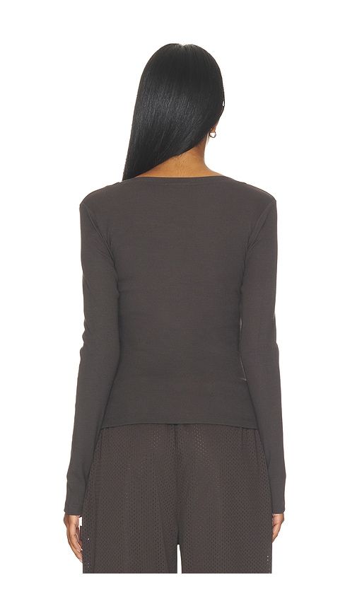 Rib Scoop Neck Long Sleeve Top in . Size L. Also in M, S, XL, XS - Adanola - Modalova