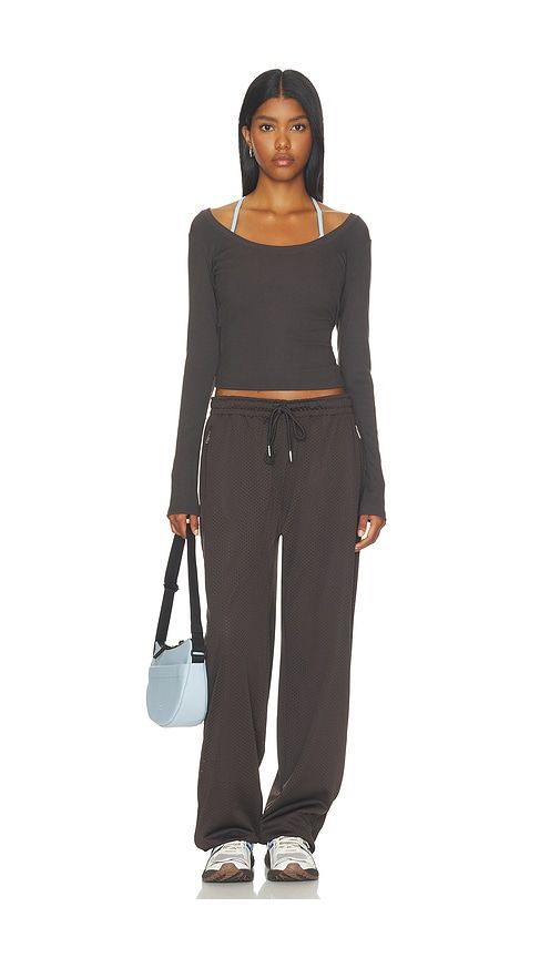 Rib Scoop Neck Long Sleeve Top in . Size L. Also in M, S, XL, XS - Adanola - Modalova