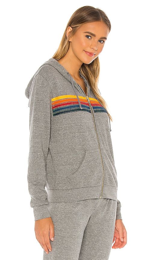 Stripe Zip Hoodie in Grey. - size L (also in M, S, XS) - Aviator Nation - Modalova
