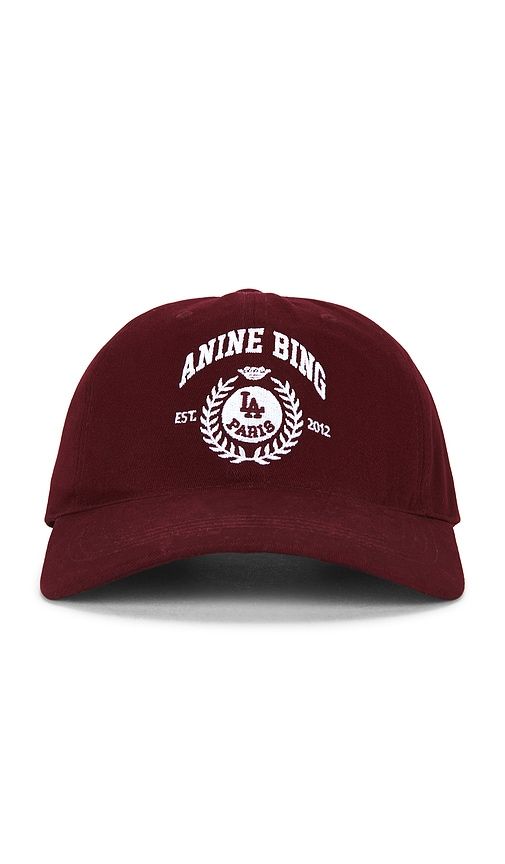 Jeremy Baseball Collegiate Cap in Burgundy - ANINE BING - Modalova