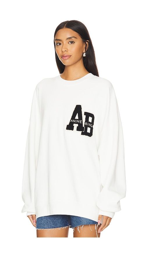 Miles Letterman Sweatshirt in White. - size M (also in S) - ANINE BING - Modalova