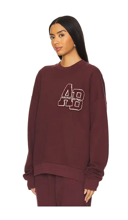 Miles Oversized Sweatshirt Letterman in Burgundy. - size L (also in S) - ANINE BING - Modalova