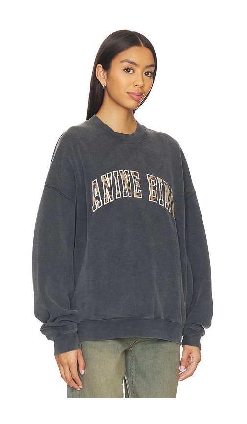 Miles Sweatshirt Leopard in Black. - size M (also in S, XS) - ANINE BING - Modalova