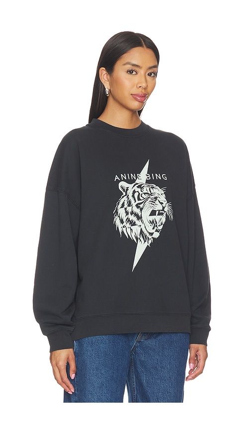 Miles Tiger Sweatshirt in Black. - size M (also in S) - ANINE BING - Modalova