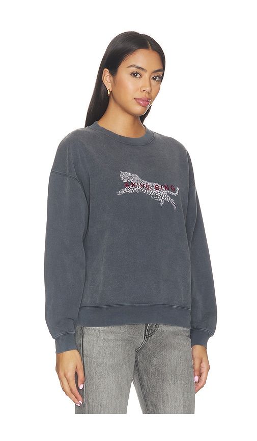 Spencer Sweatshirt Leopard in Black. - size L (also in M, S, XL, XS) - ANINE BING - Modalova