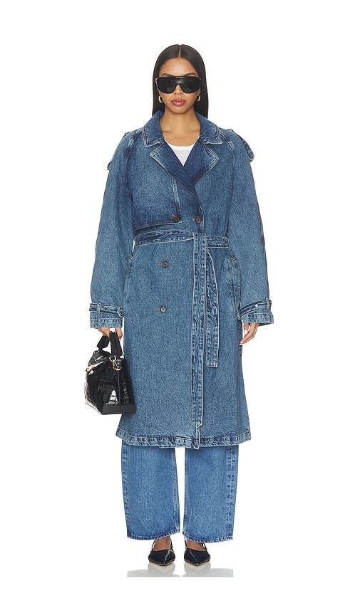 Rickie Maxi Trench in Blue. - size L (also in M, S) - ANINE BING - Modalova