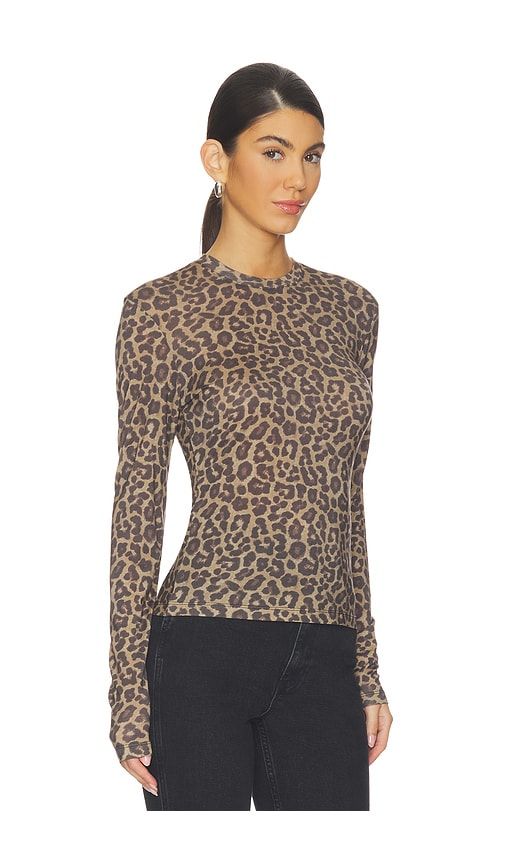 Sylvie Long Sleeve Tee in Brown. - size L (also in M, S, XS) - ANINE BING - Modalova