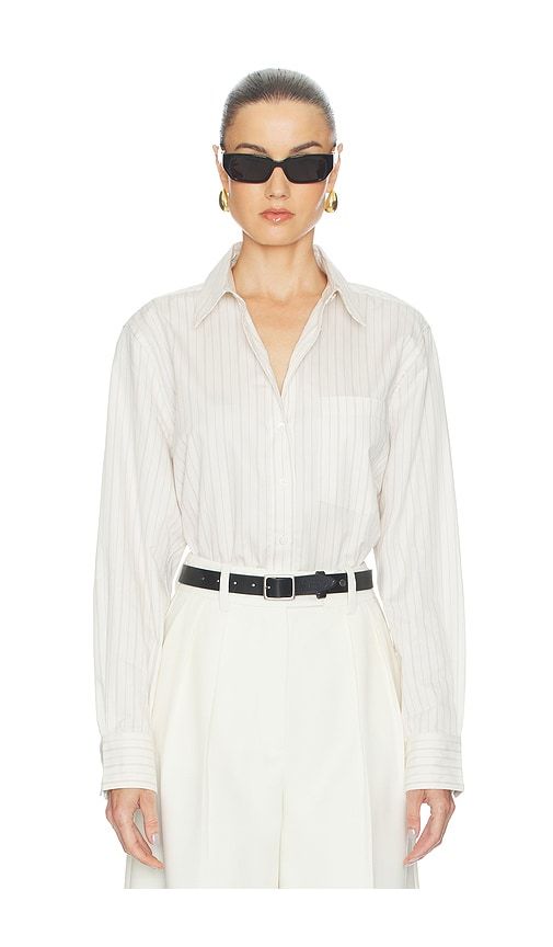 Essie Cropped Shirt in Cream. - size L (also in S) - ANINE BING - Modalova