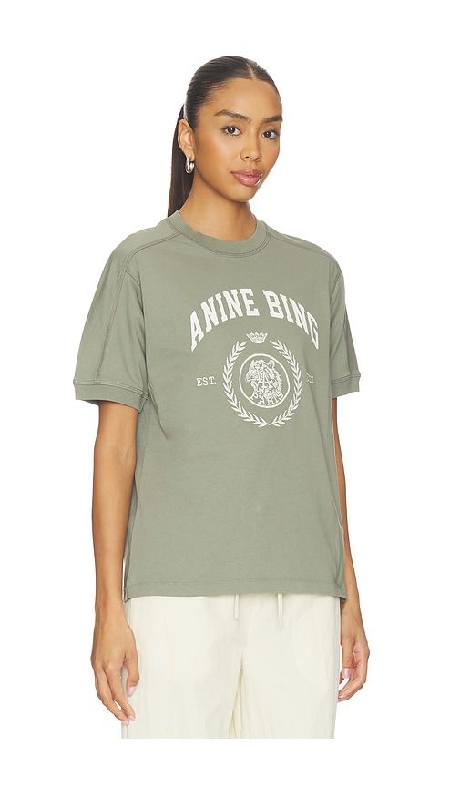 Walker Collegiate Tee in Sage. - size L (also in M, S, XS) - ANINE BING - Modalova