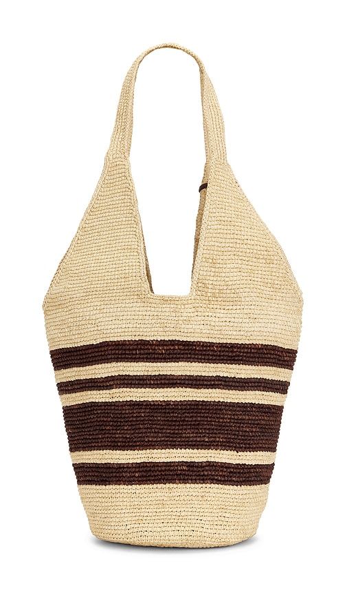 Leah Stripes Hobo Raphia Bag in Neutral - ANINE BING - Modalova