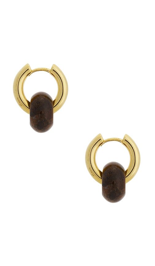 Glazed Donut Hoops in Brown,Metallic Gold - ANNI LU - Modalova