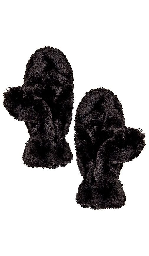 Coco Faux Fur Mittens in Black - Apparis - Modalova