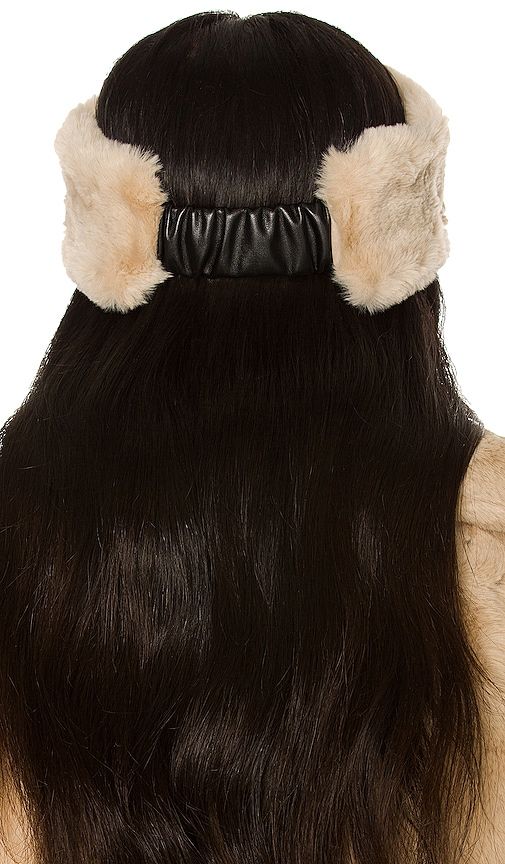 Eleni Faux Fur Headband in Taupe - Apparis - Modalova