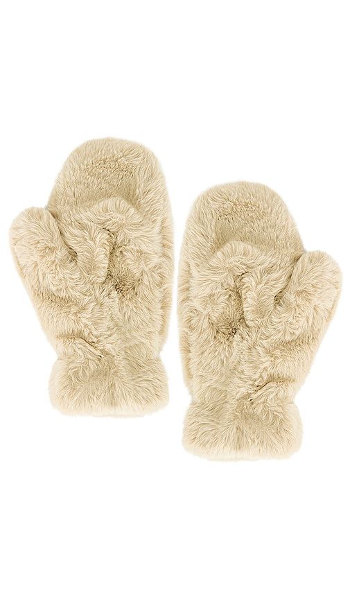 Coco Faux Fur Gloves in Cream - Apparis - Modalova