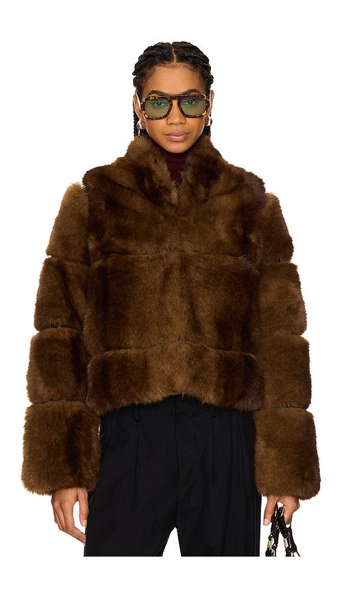 Sai Short Coat in Brown. - size L (also in M, S, XS) - Apparis - Modalova
