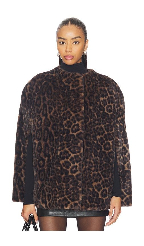 Sloane Leopard Cape in Brown. - size S (also in XS, M, L) - Apparis - Modalova