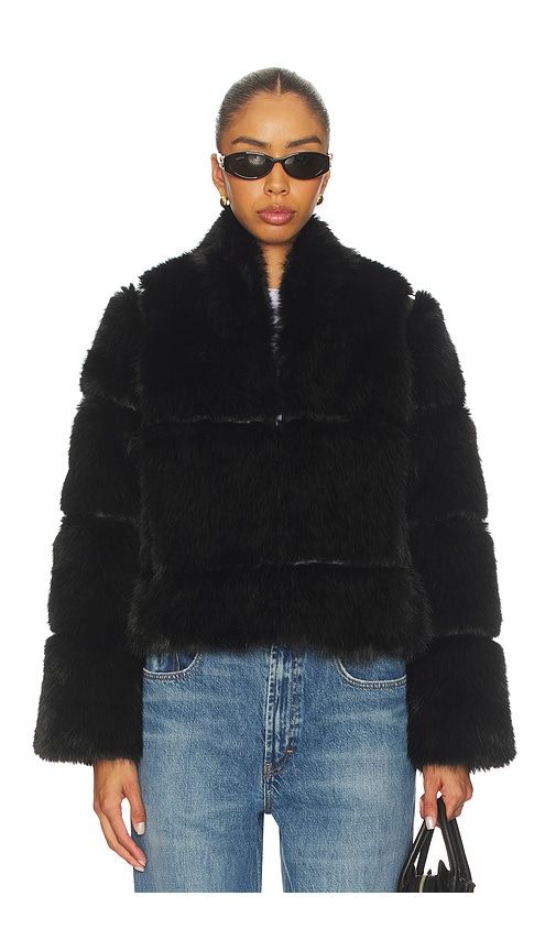Sai Sable Coat in Black. - size L (also in XL) - Apparis - Modalova