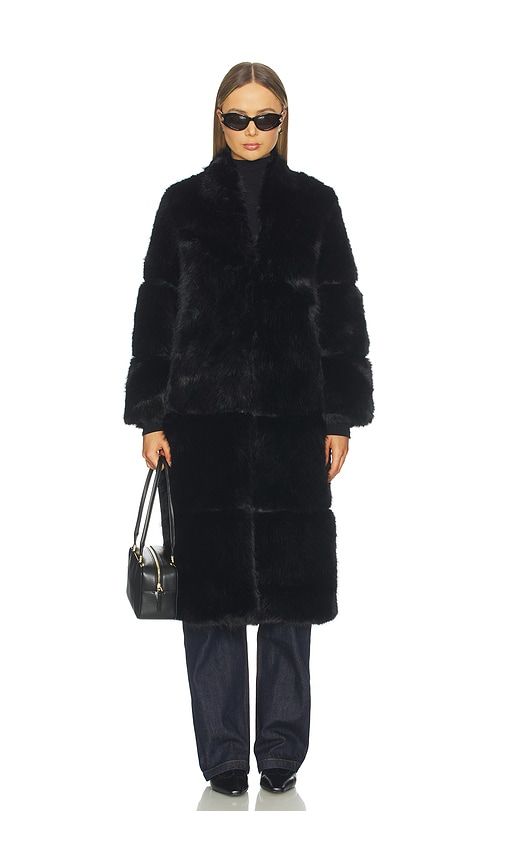Sylke Sable Coat in Black. - size L (also in M, S, XS) - Apparis - Modalova