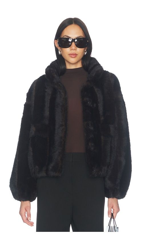 Iris Shaved Faux Mink Bomber in Black. - size XXS (also in XS, S, M, L) - Apparis - Modalova