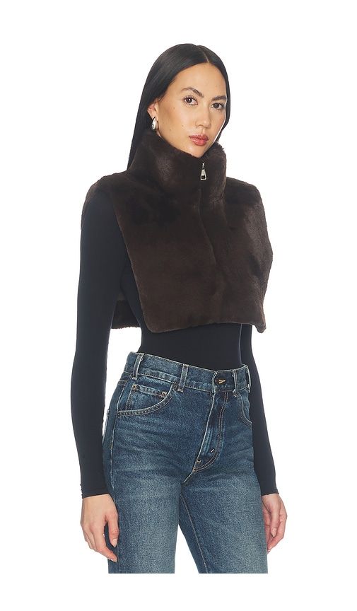 Jamie Faux Mink Dickey in Brown - Apparis - Modalova