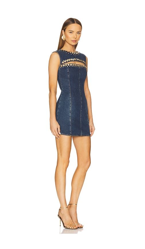 Crystal Cut Out Mini Dress in Blue. - size 0 (also in 2) - AREA - Modalova
