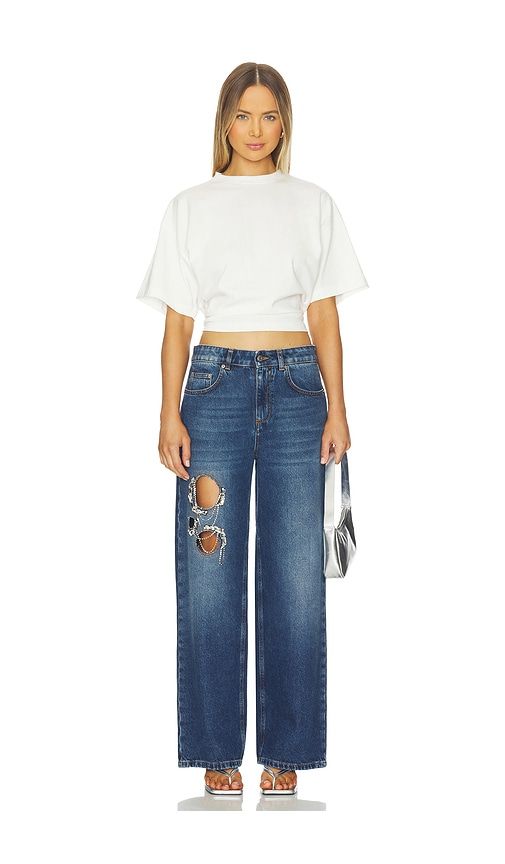 Crystal Chain Cutout Relaxed Leg in . Size 25. Also in 26, 27 - AREA - Modalova