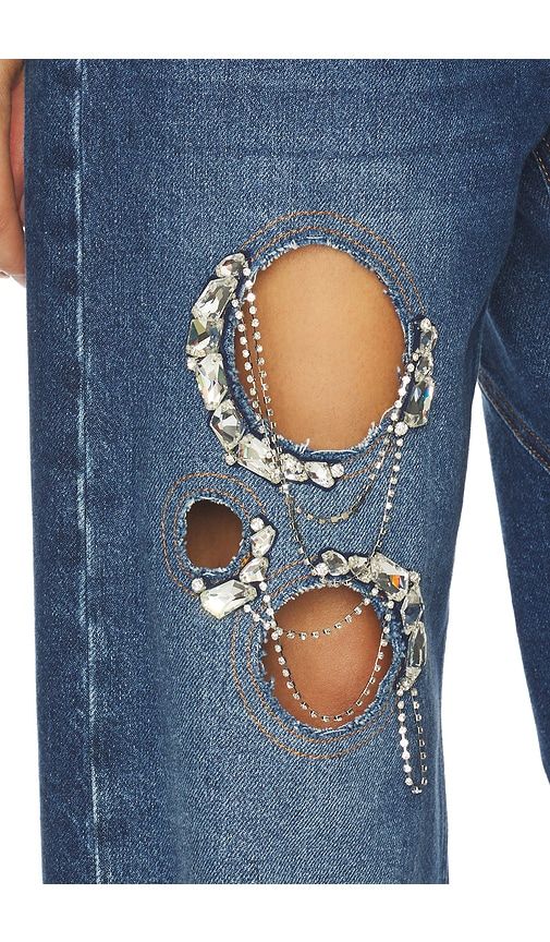Crystal Chain Cutout Relaxed Leg in . Size 25. Also in 26, 27 - AREA - Modalova