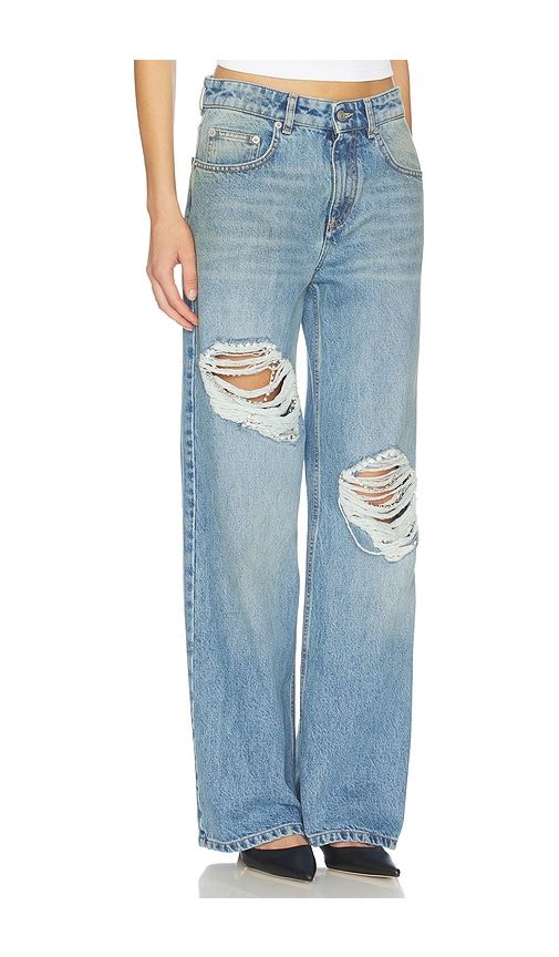 Crystal Fray Relaxed Jean in Blue. - size 25 (also in 26, 27) - AREA - Modalova