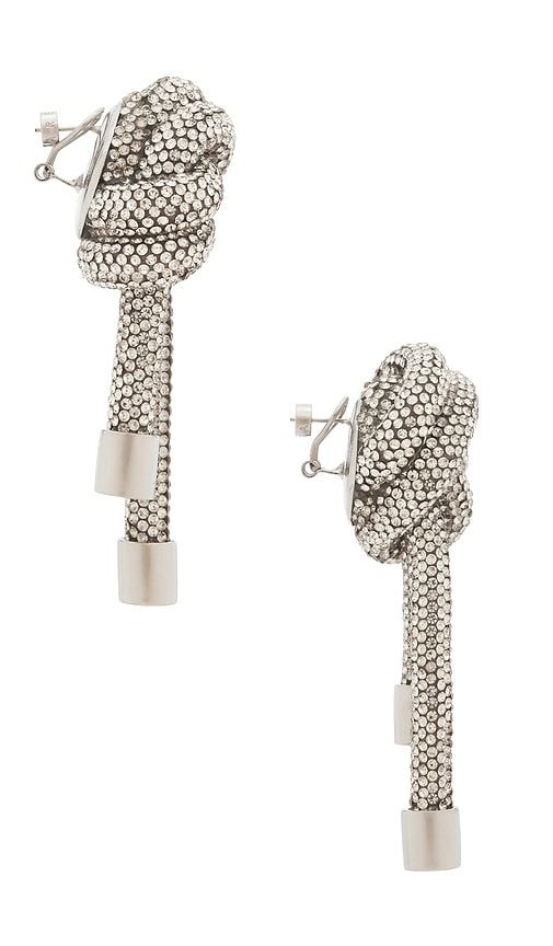Crystal Knot Earrings in Metallic - AREA - Modalova