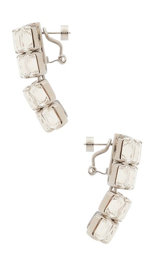 Crystal Pave Earrings in Metallic - AREA - Modalova