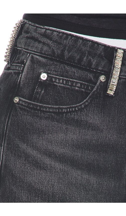 Denim Mini Skort With Crystal Beltloops in . Size 24. Also in 25, 26, 27, 28, 29 - Alexander Wang - Modalova