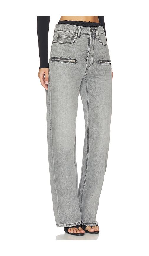 Silk Prestyle Float Jeans With Horizontal Zips in Grey. - size 25 (also in 26, 27) - Alexander Wang - Modalova