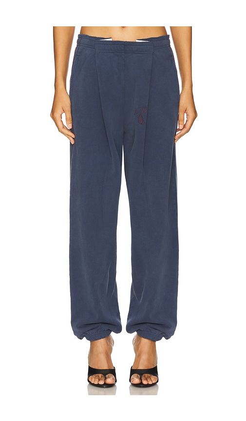 Pleated Graphic Sweatpant in Navy. - size L (also in M, S, XS) - Alexander Wang - Modalova
