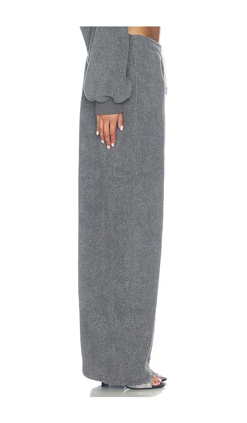 Mid-Rise Track Pant With Rhinestone Drawcord in Grey. - size L (also in M, S) - Alexander Wang - Modalova