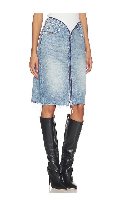 Dipped V Zip Waistband Skirt in Blue. - size 26 (also in 27) - Alexander Wang - Modalova