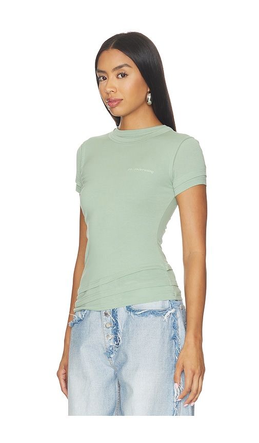Layered Short Sleeve Top in Green. - size L (also in S, XS) - Alexander Wang - Modalova