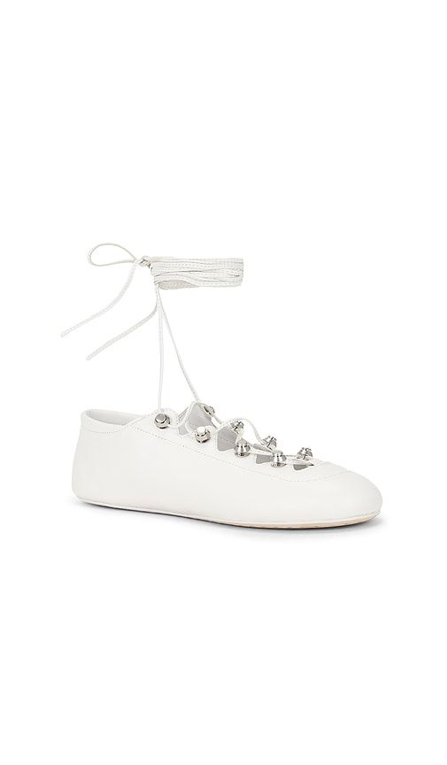 Vyolette Lace Up Flat in White. - size 39 (also in 40, 41) - Alexander Wang - Modalova