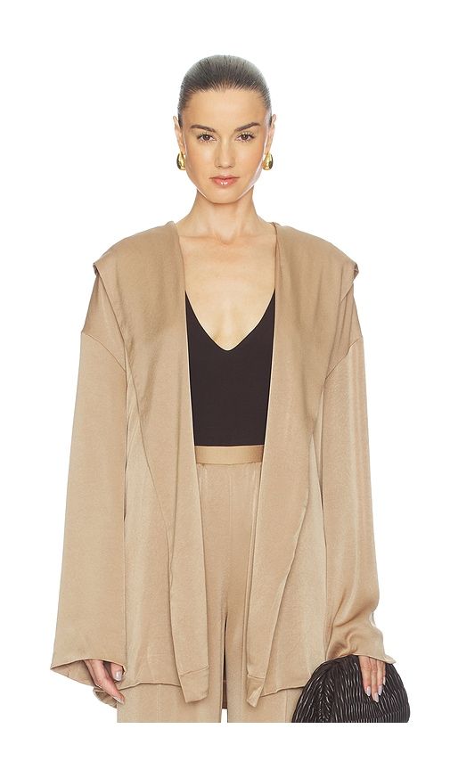 Hooded Wrap Jacket in Beige. - size L (also in M, S) - Atlein - Modalova