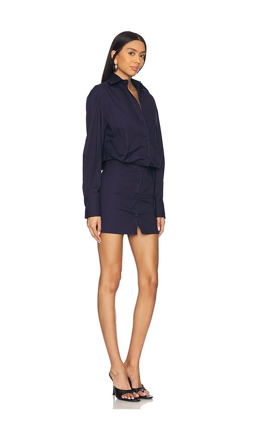 Long Sleeve Shirt Mini Dress in Navy. - size 40 (also in 44) - THE ATTICO - Modalova