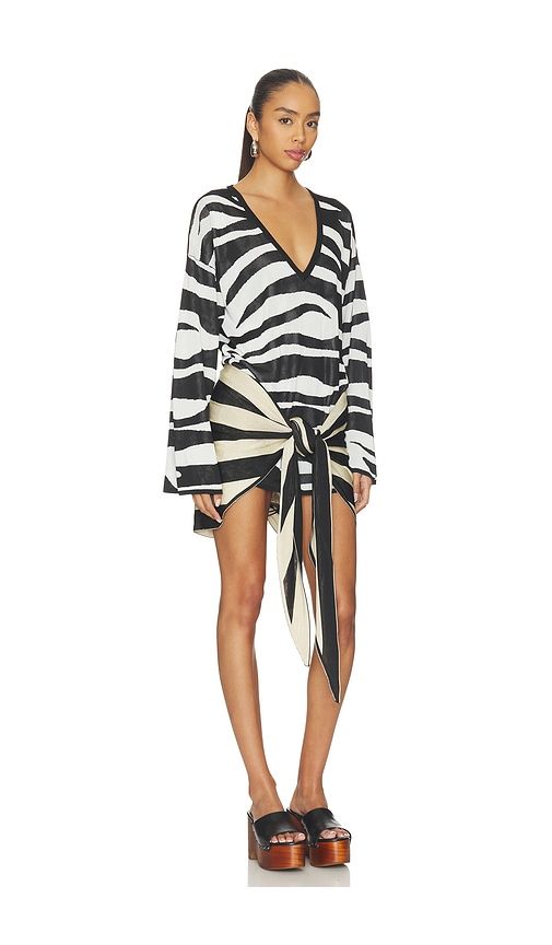 Zebra V Neck Mini Dress in ,. - size 36 (also in 38) - THE ATTICO - Modalova