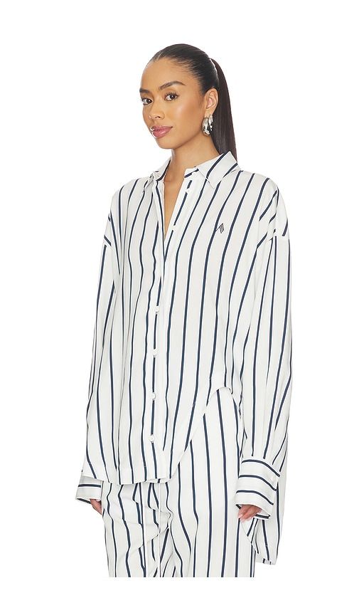 Striped Button Down Shirt in White,Blue. - size 36 (also in 38, 40, 42) - THE ATTICO - Modalova