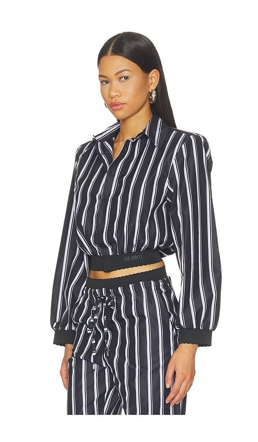 Striped Poplin Shirt in Navy. - size 36 (also in 38, 40, 42) - THE ATTICO - Modalova