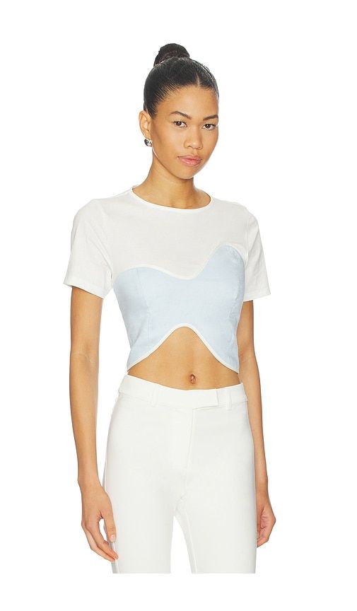 Ceci Top in Baby Blue,White. - size L (also in M, S, XL, XXS) - AZULU - Modalova