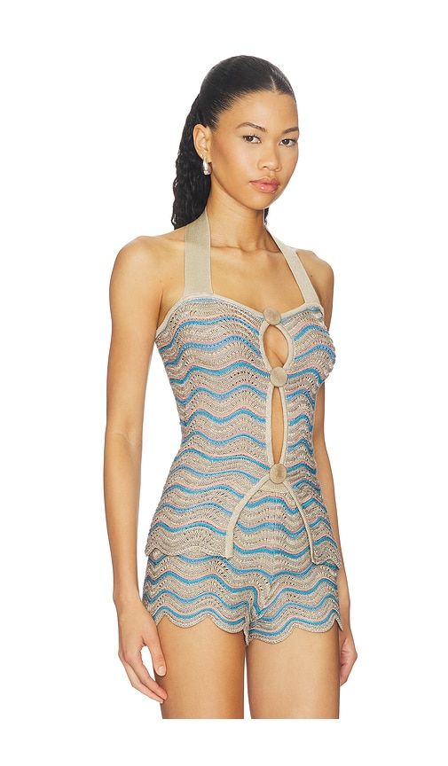 Amari Top in Blue,Beige. - size L (also in M, S, XL, XS) - AZULU - Modalova
