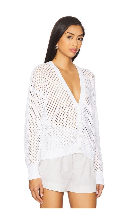 Solid Mesh Cardigan in Ivory. - size L (also in M) - Autumn Cashmere - Modalova