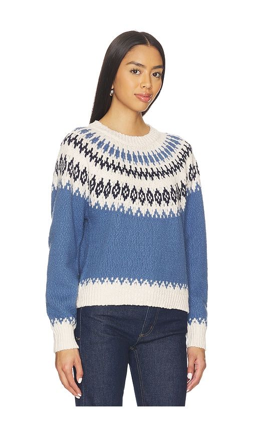 Chunky Fair Isle Crew Sweater in Blue. - size S (also in M) - Autumn Cashmere - Modalova