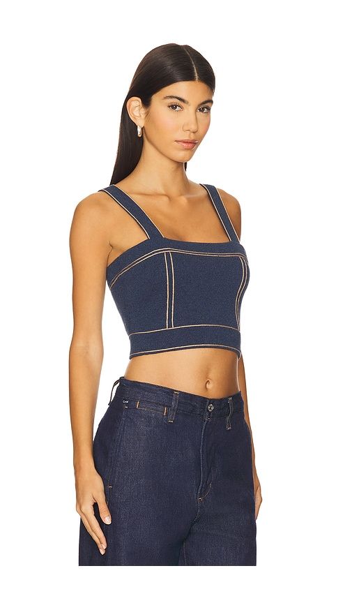 Cropped Top Stitch Tank Top in Navy. - size M (also in S) - Autumn Cashmere - Modalova