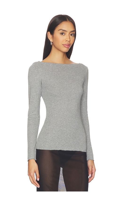 Boatneck Long Sleeve Tee in Grey. - size L (also in M) - Aya Muse - Modalova